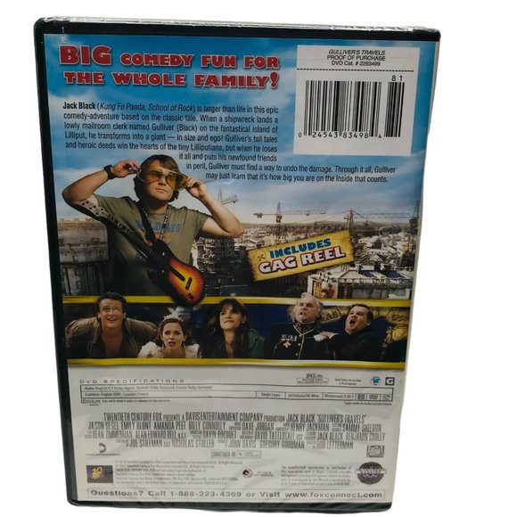Gulliver's Travels DVD 2010 Jack Black New In Package - Picture 2 of 8